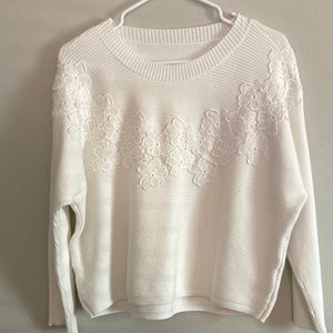 Ann Taylor White Cotton Sweater